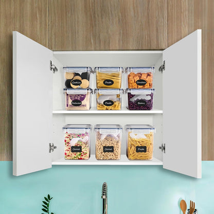 Sorbus Food Storage Containers - Pack of 4 - Air Tight, Four-Way Snap Lids Keeps Food Fresh - Store Cereal, Pasta, Flour, Nuts, Candy - Durable Plastic Kitchen Pantry Bins