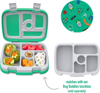 Bentgo® Kids Prints Tray with Transparent Cover - Reusable, BPA-Free, 5-Compartment Meal Prep Container with Built-In Portion Control for Healthy Meals At Home & On the Go (Mermaids in the Sea)