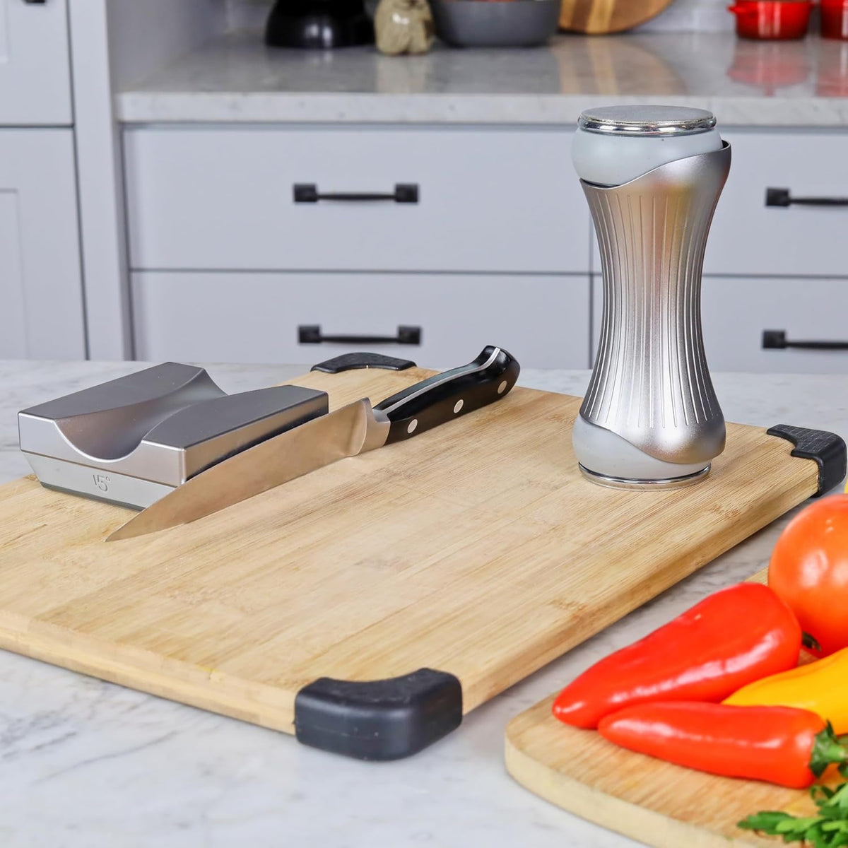 Rolling Knife Sharpener for Kitchen Knives, 4 Angles and 4 Discs
