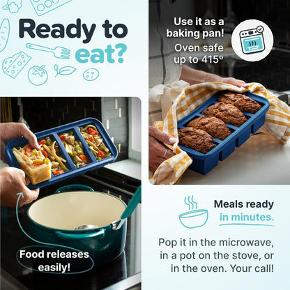 Souper Cubes Silicone Freezer Molds Gift Set, Kale | 2 Tbsp, 1/2 Cup, 1 Cup and 2 Cup Silicone Molds for Food Set, Perfect for Freezing Soup, Grains, Proteins, Herbs and More