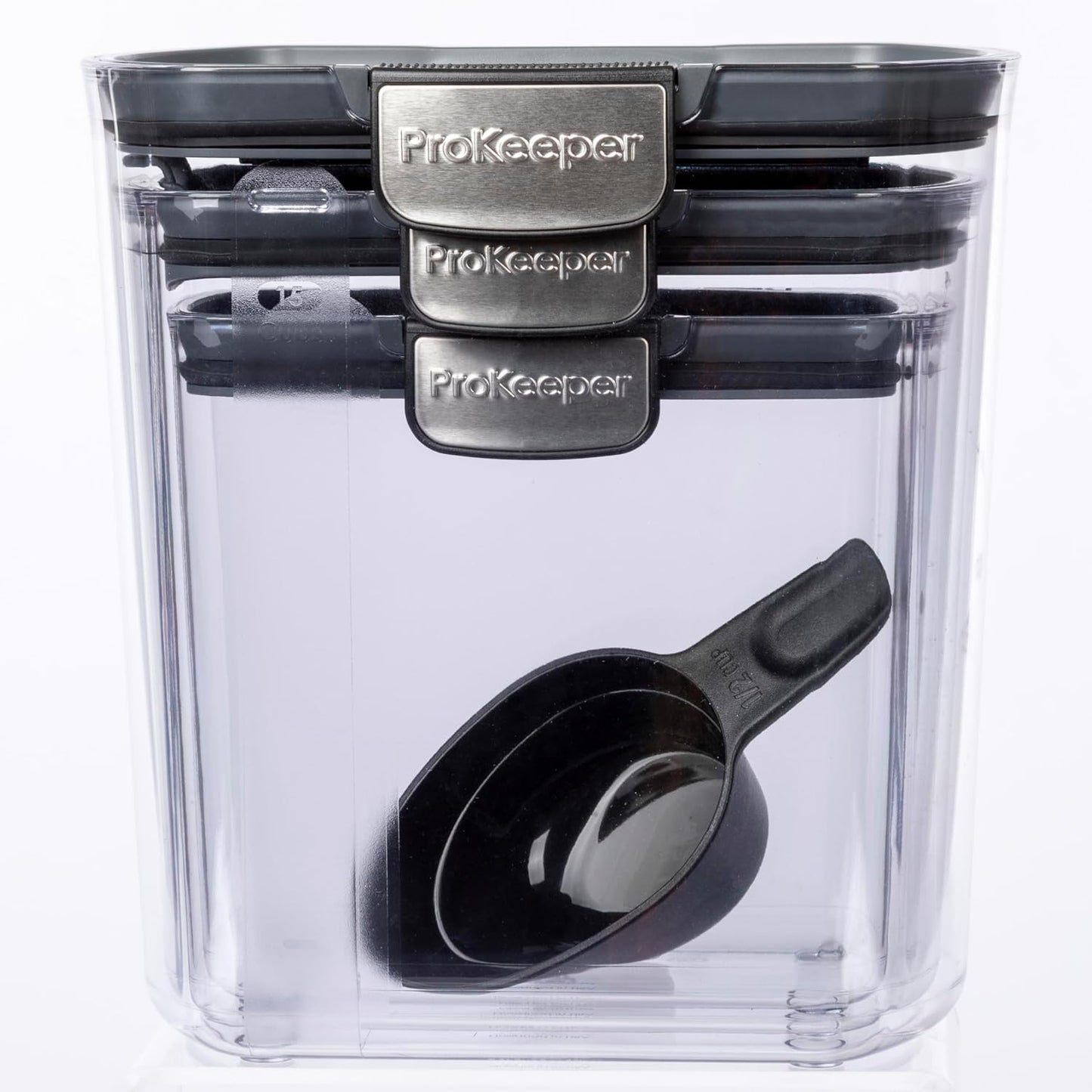 ProKeeper+ Airtight Food Storage Container Set – Clear Plastic Flour and Sugar Canister Set with Magnetic Accessories for Kitchen Organization (Grey, 9-Piece)