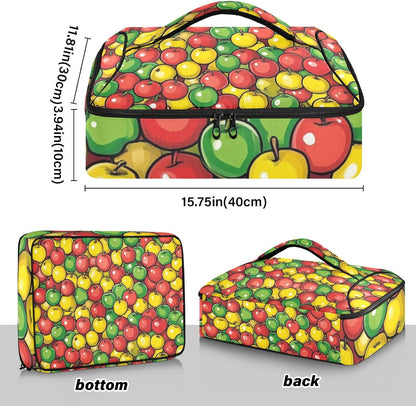 Casserole Carriers for Hot or Cold Food Reusable Casserole Dish Carrier Insulated Thermal Large Capacity Durable Perfect for Party Camping Family Gatherings Yellow Fish - Colors A