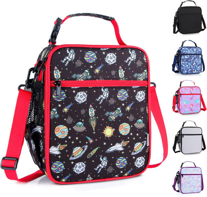 Kids Insulated Lunch Box Bag, Thermal Picnic Cool Bags with Adjustable Strap for Adults Children Women Men Boys Girls School Work (CAM-Blue)