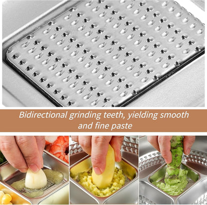 Rice Washer Strainer Bowl with Grater, Multipurse Stainless Steel Rice Colander with Side Drainer for Cleaning Quinoa, Fruits, Vegetables, Bean Versatile Kitchen Tool