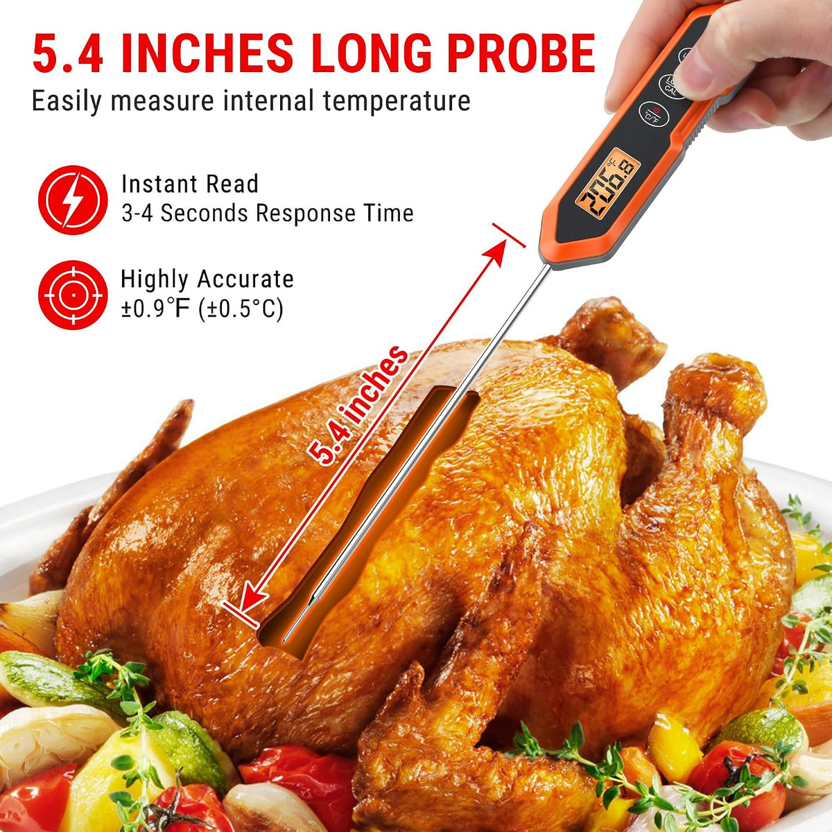 TempPro TempSwift Waterproof Instant Read Meat Thermometer for Cooking