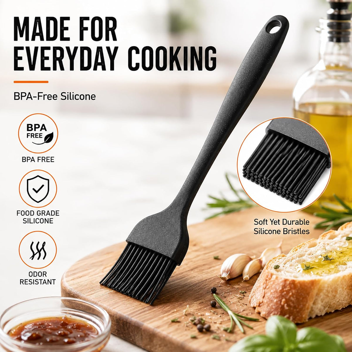 Silicone Basting Pastry Brush for Baking Bbq Spread Oil Butter