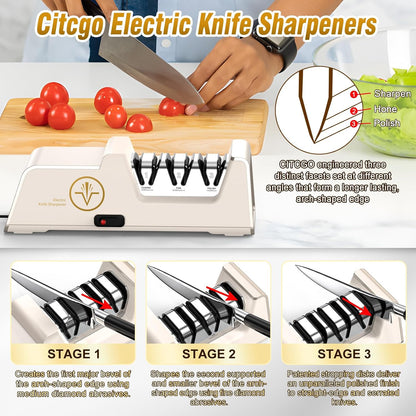 VIDOME Professional 3-Stage Electric Knife Sharpener
