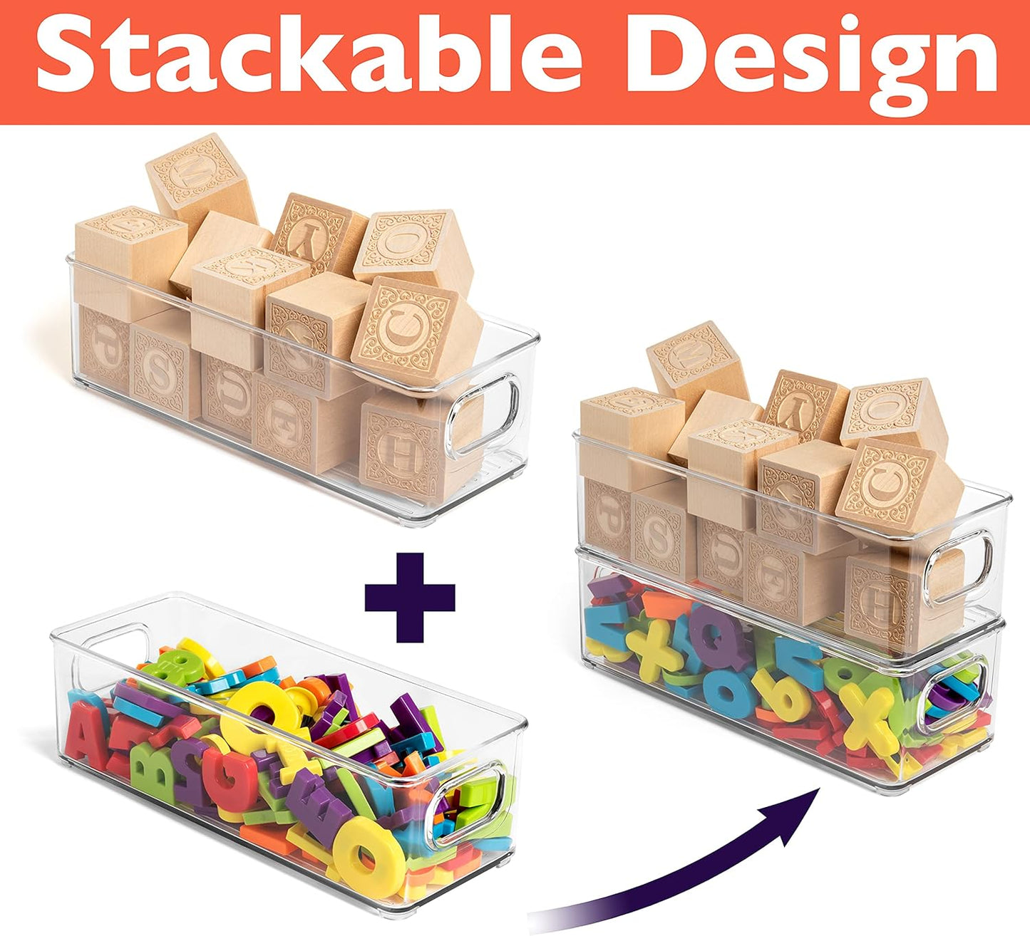 ClearSpace Plastic Pantry Organization and Food Storage Bin – Great Kitchen Storage – Fridge Organizer Bins – 4 Pack