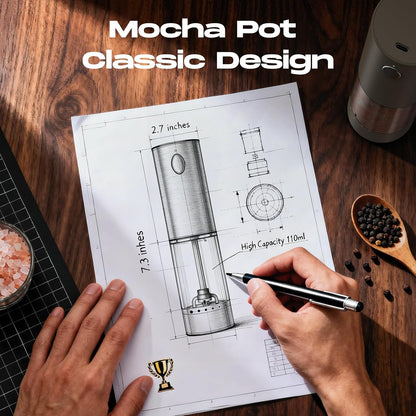 Electric Salt and Pepper Grinder Set, Battery Automatic Salt and Pepper Shaker with Adjustable Coarseness, Large Capacity Pepper Mill with LED White Elephant Gifts(Battery-Stainless Steel)