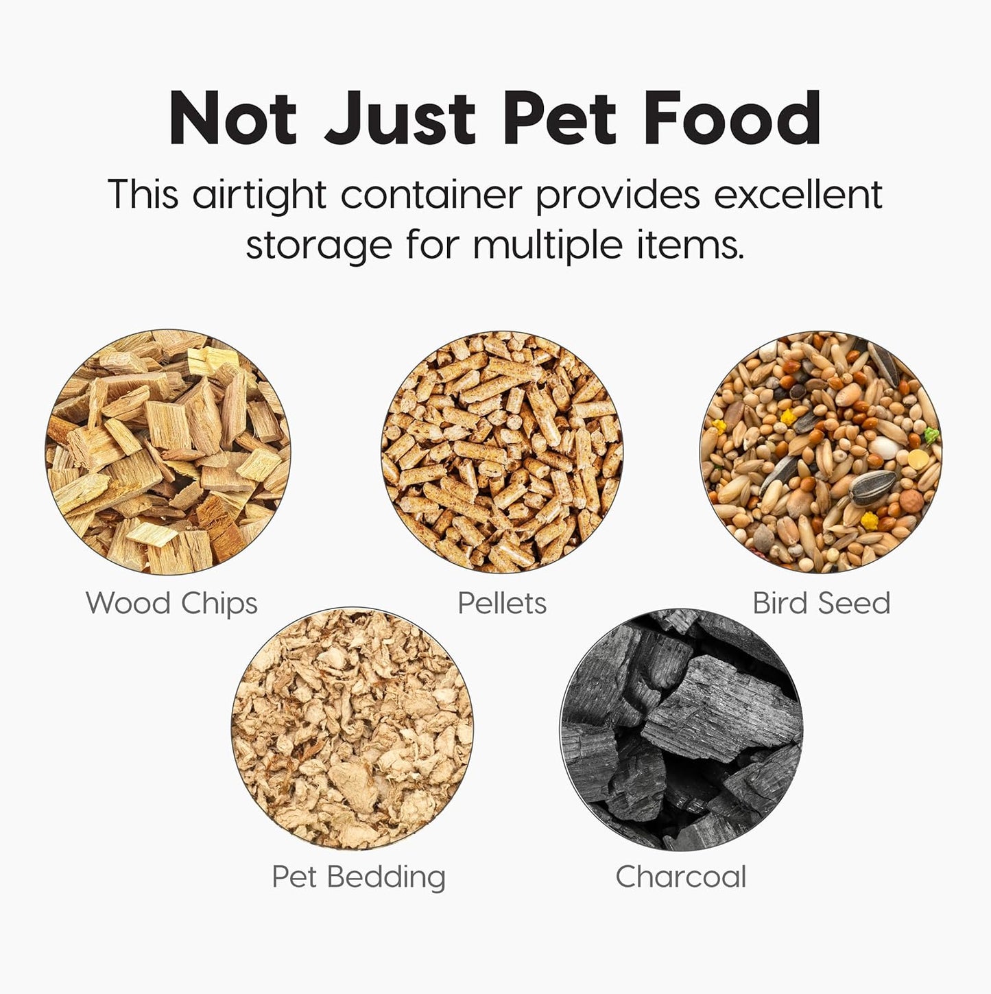IRIS USA Dog Food Storage Container, Airtight Lid, 2-Cup Scoop, Up to 13 Pounds Pet Food Storage, Versatile Pet Food Bin, Treats, BPA Free, Dark Gray