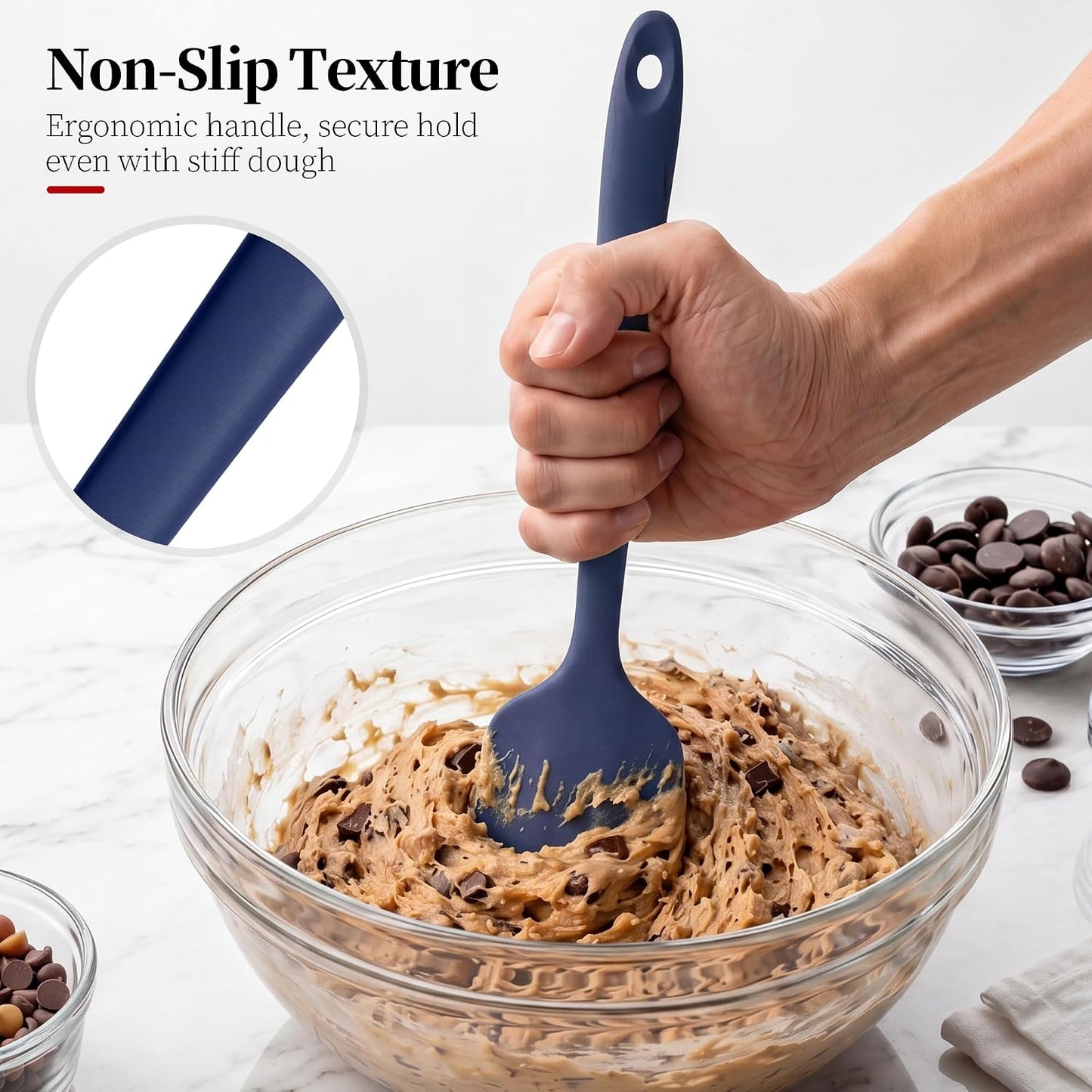 600ºF Heat Resistant Spatula, 11.34 inch High Heat Food Safe Semless Kitchen Silicone Scraper for Cooking Baking Mixing Scraping Stirring Nonstick Cookware Pan Bowl (Aqua Sky)