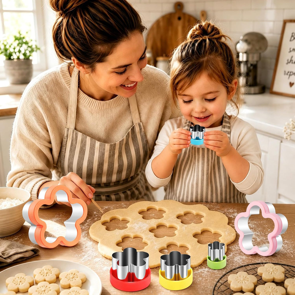 laxizar 10 Pcs Round Cookie Cutters Set Stainless Steel Biscuit Cutter