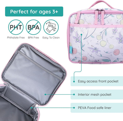Wildkin Kids Insulated Lunch Box, Keeps Food Hot or Cold, BPA-Free with Mesh Pockets & Easy-Clean Lining – Ideal for School, Travel & Daycare – Holographic