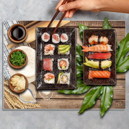 JAMBALAY Tempered Glass Cutting Boards for Kitchen, Gold 12"x8" & 16"x12" Glass Cutting Board Set with Marble Design, With Non Slip Foot, Shatter and Heat Resistant, Dishwasher Safe