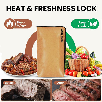 BBQ Prep Tub with BBQ Blanket, 16L Multifunctional Camping Cutting Board with Locking Lid, Reusable Meat Resting Bag for Smoking, Collapsible Dish Basin for Marinating Food (Large 16L)