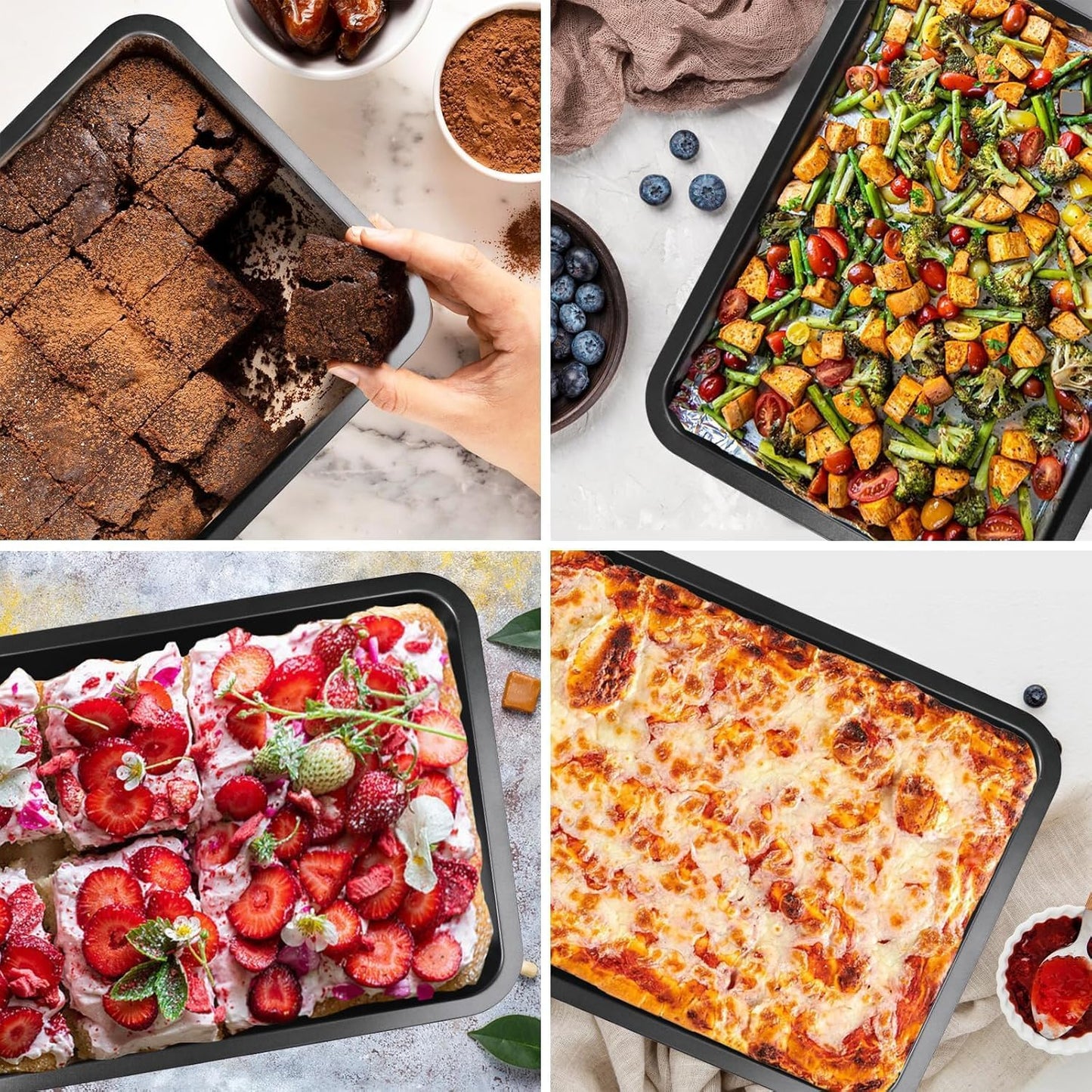 Webake 9x13 Inch Baking Pan with Lid and Handle, Non-Stick Cake Pan 2-Piece Set Rectangle Cake Carrier for Transport & Serve