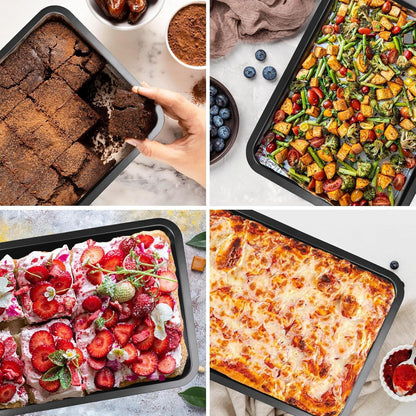 Webake 9x13 Inch Baking Pan with Lid and Handle, Non-Stick Cake Pan 2-Piece Set Rectangle Cake Carrier for Transport & Serve