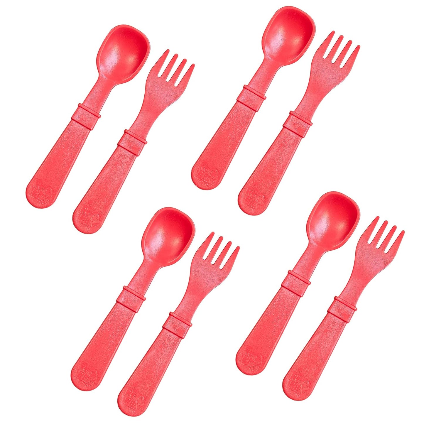 Re-Play Toddler Forks and Spoons Set - 4x4 Utensils Set for Kids - Dishwasher and Microwave Safe - Made in USA - Set of 8-5.8" x 1.2" x 0.2" - Princess