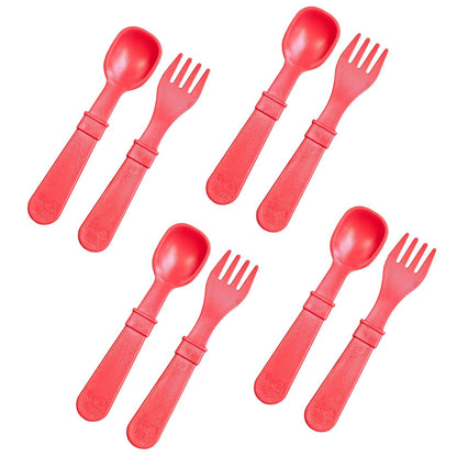 Re-Play Toddler Forks and Spoons Set - 4x4 Utensils Set for Kids - Dishwasher and Microwave Safe - Made in USA - Set of 8-5.8" x 1.2" x 0.2" - Princess