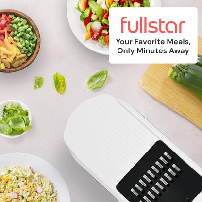 Fullstar Core Vegetable Chopper - Chop and Slice Lid - Food Chopper with Container, Veggie Chopper, Fruit Slicer, Onion Dicer - Meal Prep Essential - Kitchen Gadgets and Gifts (6-in-1, White/Black)