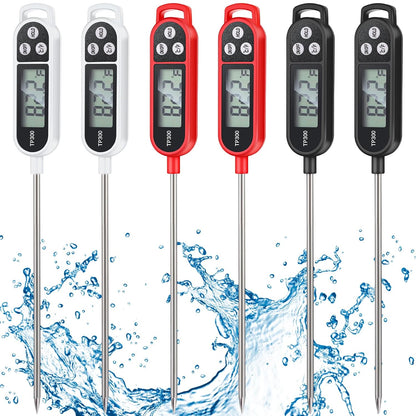 Copkim Instant Read Meat Thermometer Long Probe,Black, White, Red