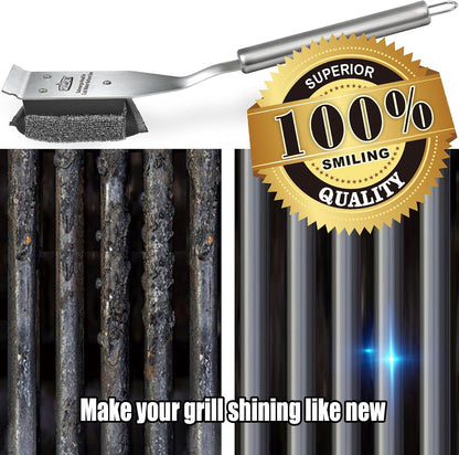 GRILLART Grill Brush and Scraper, Wire BBQ Grill Brush for Outdoor Grill, 16.5” Grill Cleaning Brush BBQ Grill Accessories, Safe Grill Cleaner Brush-Ideal Gift for Men/Dad BBQ Brush for Grill Cleaning