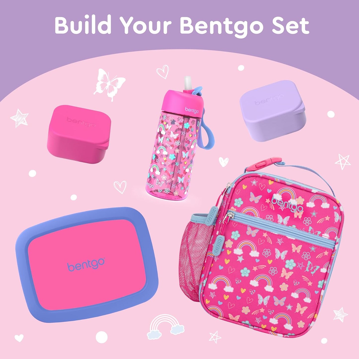 Bentgo Sidekicks 2-Pack Silicone Container Set - Dipping Sauce Cups for Condiments & Small Snacks, Reusable, Durable, & Leak-Proof Liquid Storage, Salad Dressing Container - 2.6 oz (Lavender & Pink)
