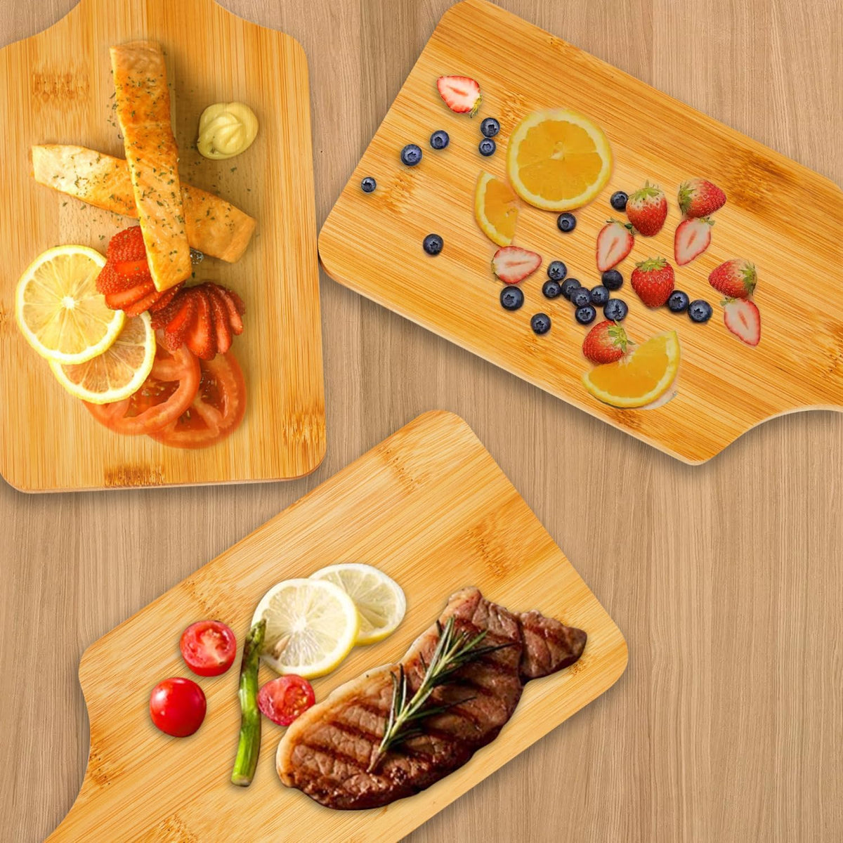 12 Pcs Bamboo Cutting Board Bulk 11x5 Inch Charcuterie Boards with Handle Wood Engraving Serving Board Kitchen Chopping Boards Crafts for Pizza, Bread, Cheese, Charcuterie, Fruit, Vegetables