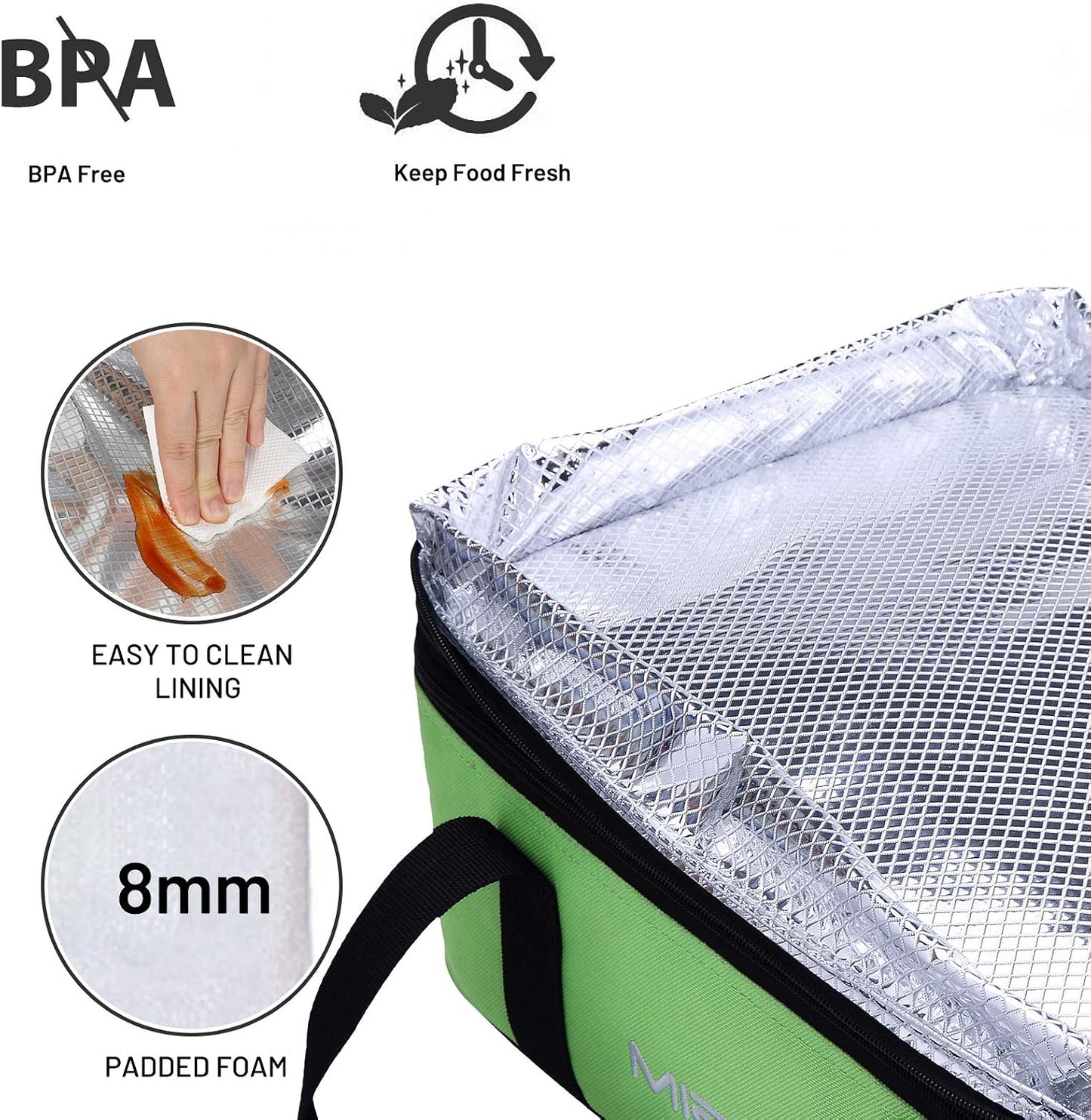 MIER Insulated Double Casserole Carrier Bag for Lasagna Lugger, Potluck Parties, Picnic, Beach, Fits 9 x 13 Inches Baking Dish, Casserole Dish, Expandable, Dark Blue