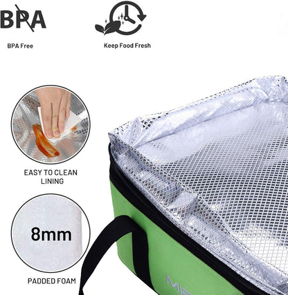 MIER Insulated Double Casserole Carrier Bag for Lasagna Lugger, Potluck Parties, Picnic, Beach, Fits 9 x 13 Inches Baking Dish, Casserole Dish, Expandable, Dark Blue