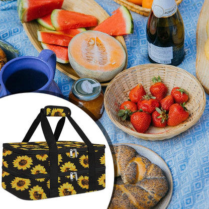 esouler Insulated Casserole Carrier - Casserole Carriers for Hot or Cold Food - Lasagna Lugger Dish Carrier, Thermal Lunch Bag for Potluck Parties, Picnic, Travel, Fits 9" x 13" Baking Dish, Grey