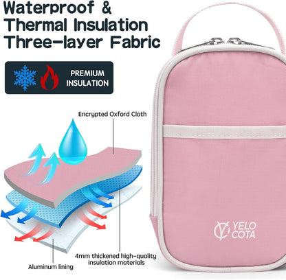 Yelocota Small Insulated Lunch Bag- Snack Bag- Mini Cooler Bag with Handle for Travel,Work,School(Storage Space below 20oz)- Also Suitable for Pairing with Food Jar