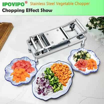 Stainless steel Vegetable Chopper, Veggie Chopper With 10 Blades, Onion Dicer with Container, Food Cutter & Grater Mandoline Slicer