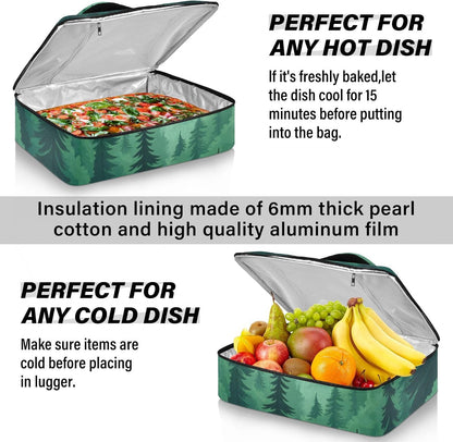 Casserole Carriers for Hot or Cold Food Reusable Casserole Dish Carrier Insulated Thermal Large Capacity Durable Perfect for Party Camping Family Gatherings Yellow Fish - Colors B