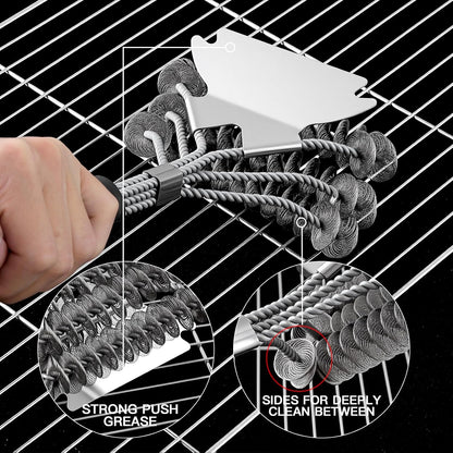 Grill Brush and Scraper Bristle Free Safe BBQ Brush for Grill Stainless Grill Grate Cleaner Safe Grill Accessories for Porcelain/Weber Gas/Charcoal Grill Gifts for Grill Wizard/Men/Dad
