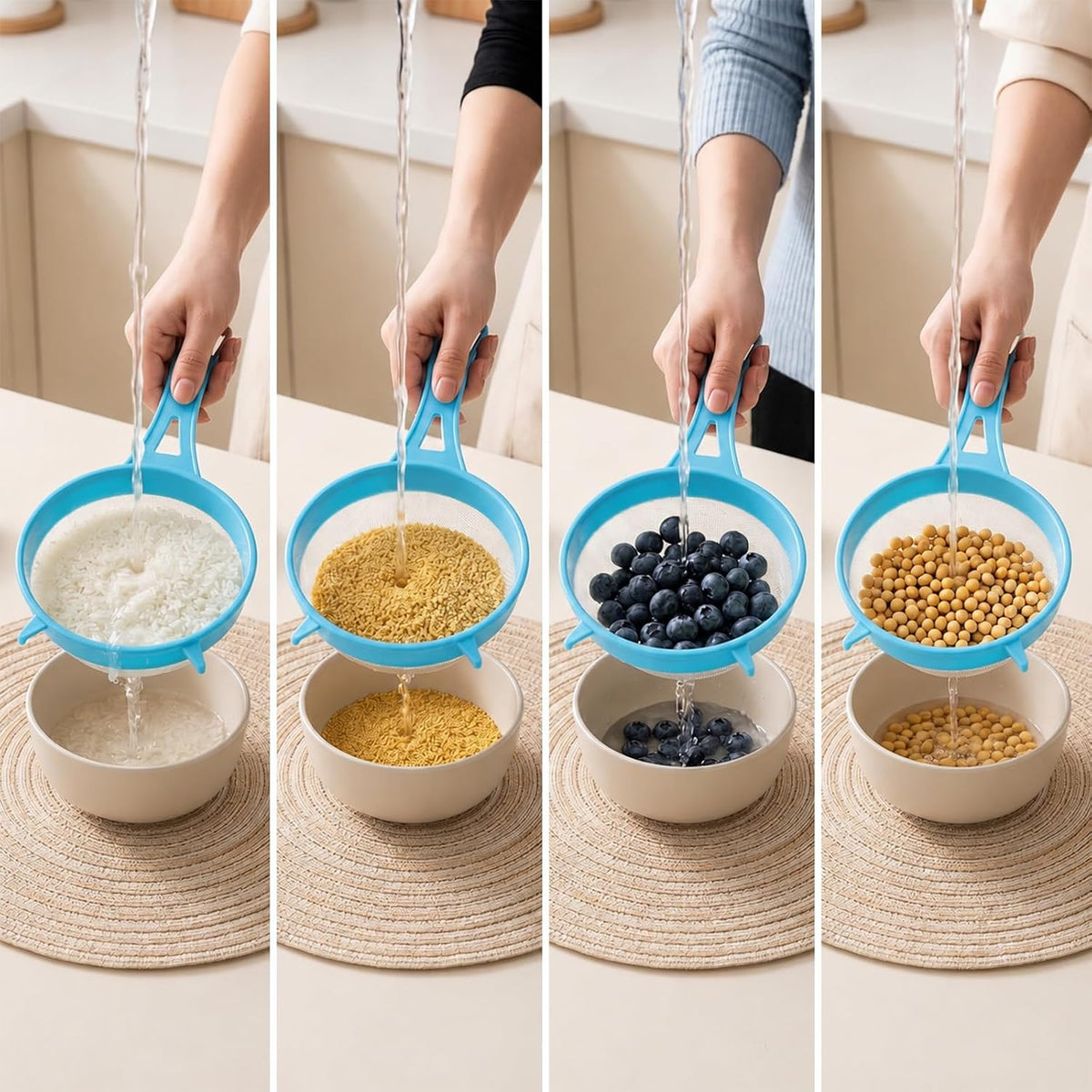 4 Pcs Plastic Strainer Plastic Colander Strainer for Kefir Grains