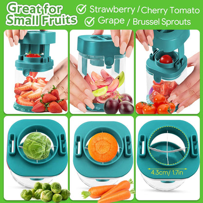Small Fruit Cutter for Grape, Strawberry, Cherry Tomato (Red)