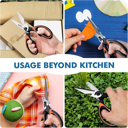 Magnificent Kitchen Scissors Heavy Duty - Multi-Purpose Kitchen Shears for Meat, Poultry, Food - Stainless Steel Cooking Scissors - Dishwasher Safe Culinary Shears