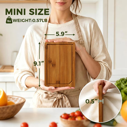 Kikcoin 17"×11" Bamboo Cutting Boards for Kitchen, Knife-Friendly Food Grade Wooden Cutting Boards for Kitchen, Charcuterie, Extra Large Chopping Boards with Deep Juice Groove, Reversible, Natural