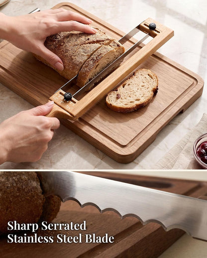 Adjustable Bread Knife, Ambidextrous Design Bread Slicer for Homemade Bread