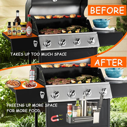 Strong Magnetic Grill Caddy for Blackstone, Heavy Duty Griddle Caddy with Tools Holder, Magnetic Space Saving Grill Accessories for Traeger Pit Boss Camp Chef Z Grills Royal Gourmet MSTER Cook