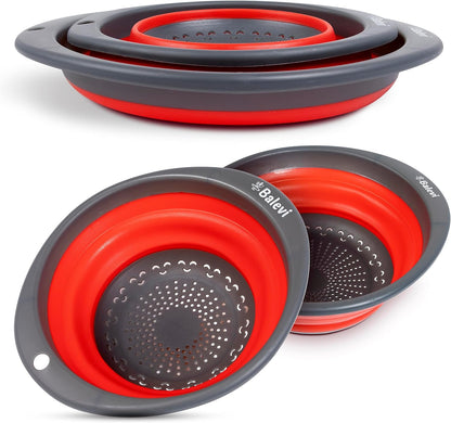 Collapsible Strainers for Kitchen, Green, Set of 2