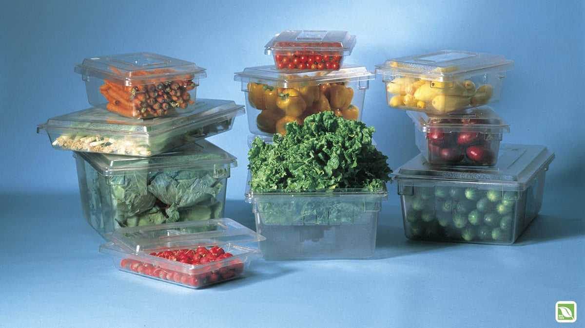 Rubbermaid Commercial Products Polycarbonate Food Storage Box/Tote, 2 Gallon, Clear, for Restaurant/Kitchen/Cafeteria