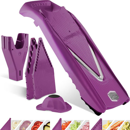 Börner Mandoline Slicer V5 (Basic Set) • Vegetable V-Slicer for Slices in 4 Thickness Settings • Stainless Steel V-Blade • Adjustable Kitchen Slicer for Vegetables & Fruits • Color: Green
