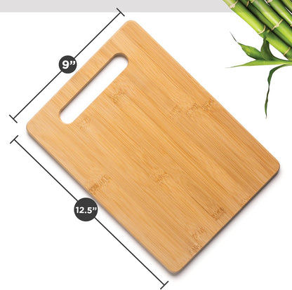 Bamboo Cutting Board Set for Kitchen - 3 Piece Reversible Wooden Cutting Boards, Wood Chopping Boards for Meat, Bread, Fruit, Cheese, Meal Prep, Wood Board and Charcuterie Serving Boards by Bambusi