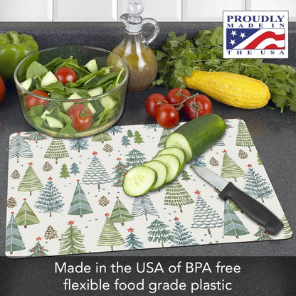 Cut N' Funnel Eat Fresh Designer Flexible Cutting Board Mat 15" x 11.5" Made in the USA Decorative Flexible Easy to Clean