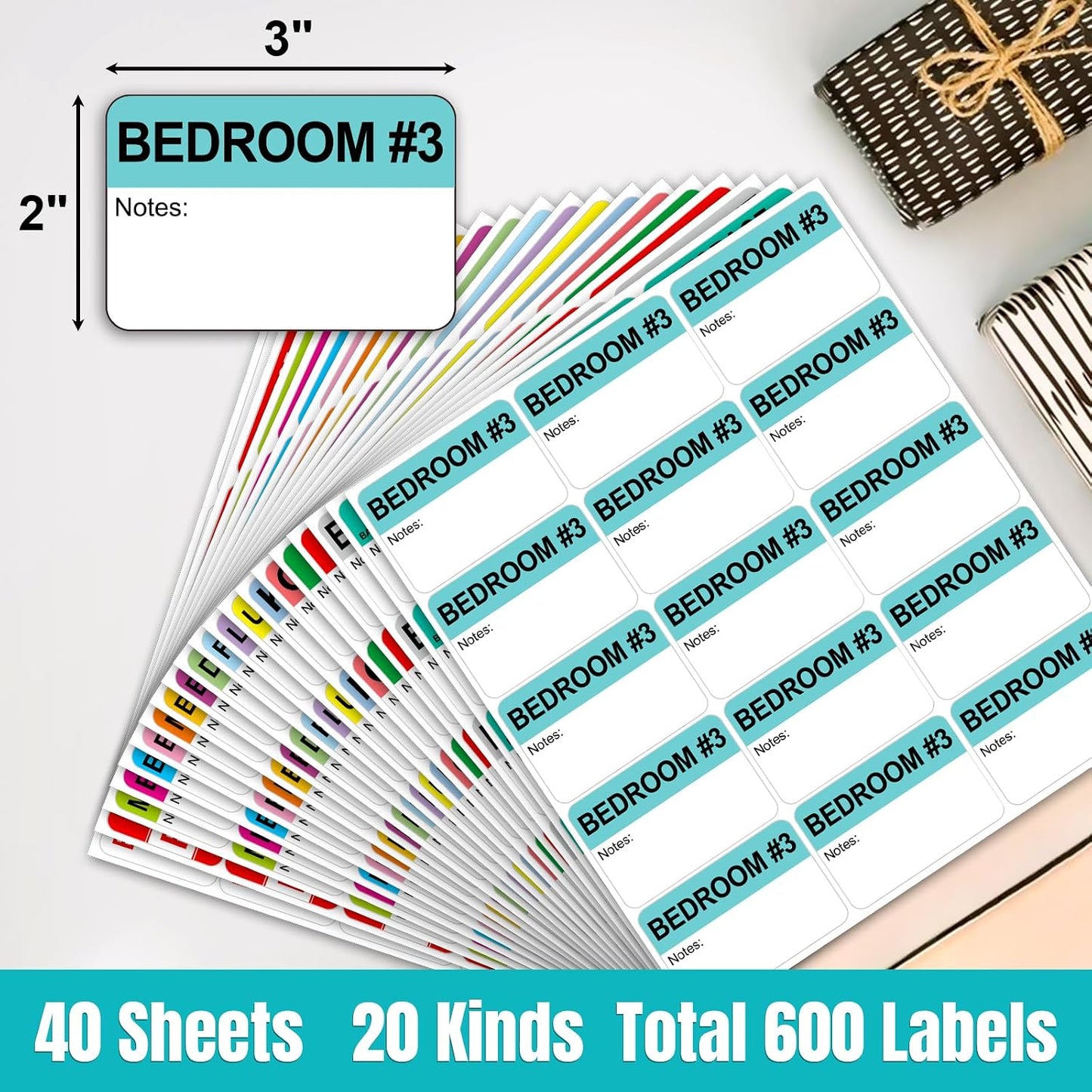 Kingtac 500pcs Food Freezer Labels, 1 x 3 Inch Removable for Food Containers, Mason Jar, No Residue Food Storage Labels Perfect for Kitchen Cannot be Torn