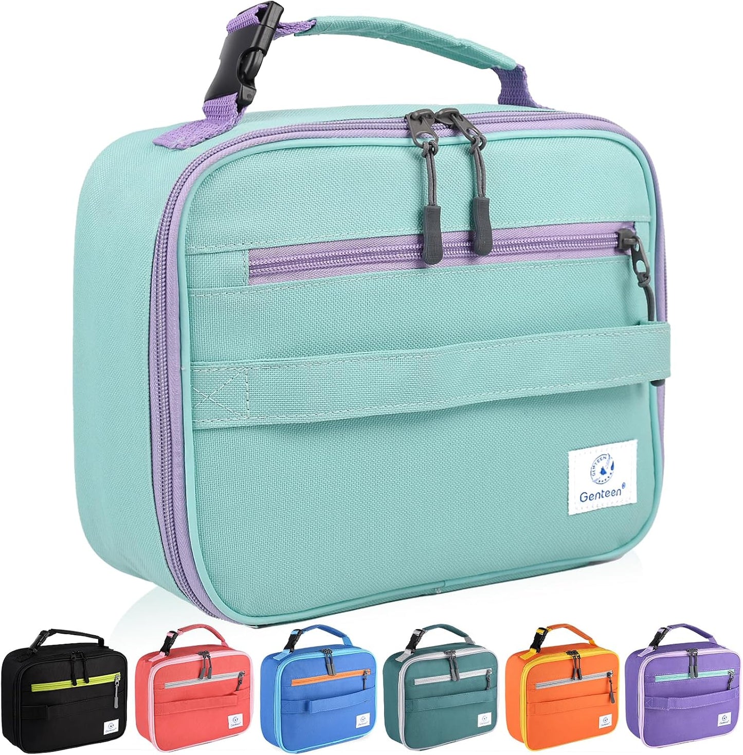 Genteen Lunch Box Kids, Insulated Lunch Bag Kids Boys Girls Back to School, Soft Lunch Box for Men Reusable Lunchbox for Office,Outdoor,School (Black)