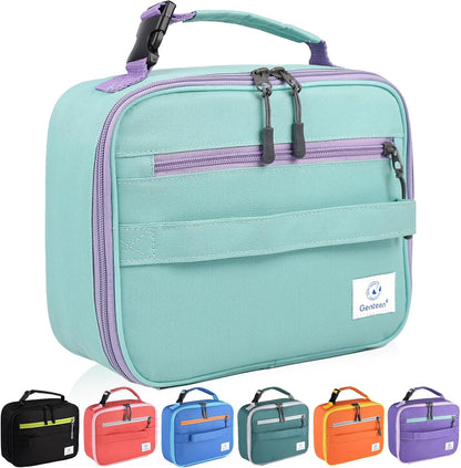 Genteen Lunch Box Kids, Insulated Lunch Bag Kids Boys Girls Back to School, Soft Lunch Box for Men Reusable Lunchbox for Office,Outdoor,School (Black)