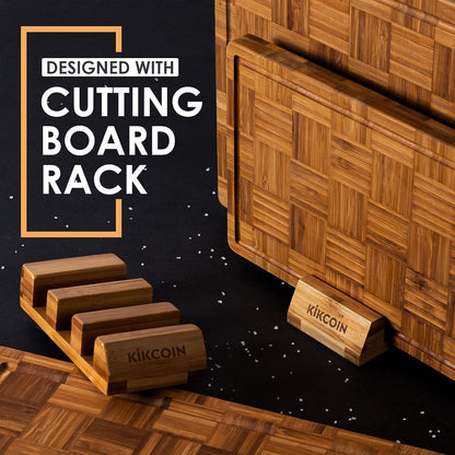 Kikcoin Extra Large Bamboo Cutting Board, Wood Cutting Boards for Kitchen